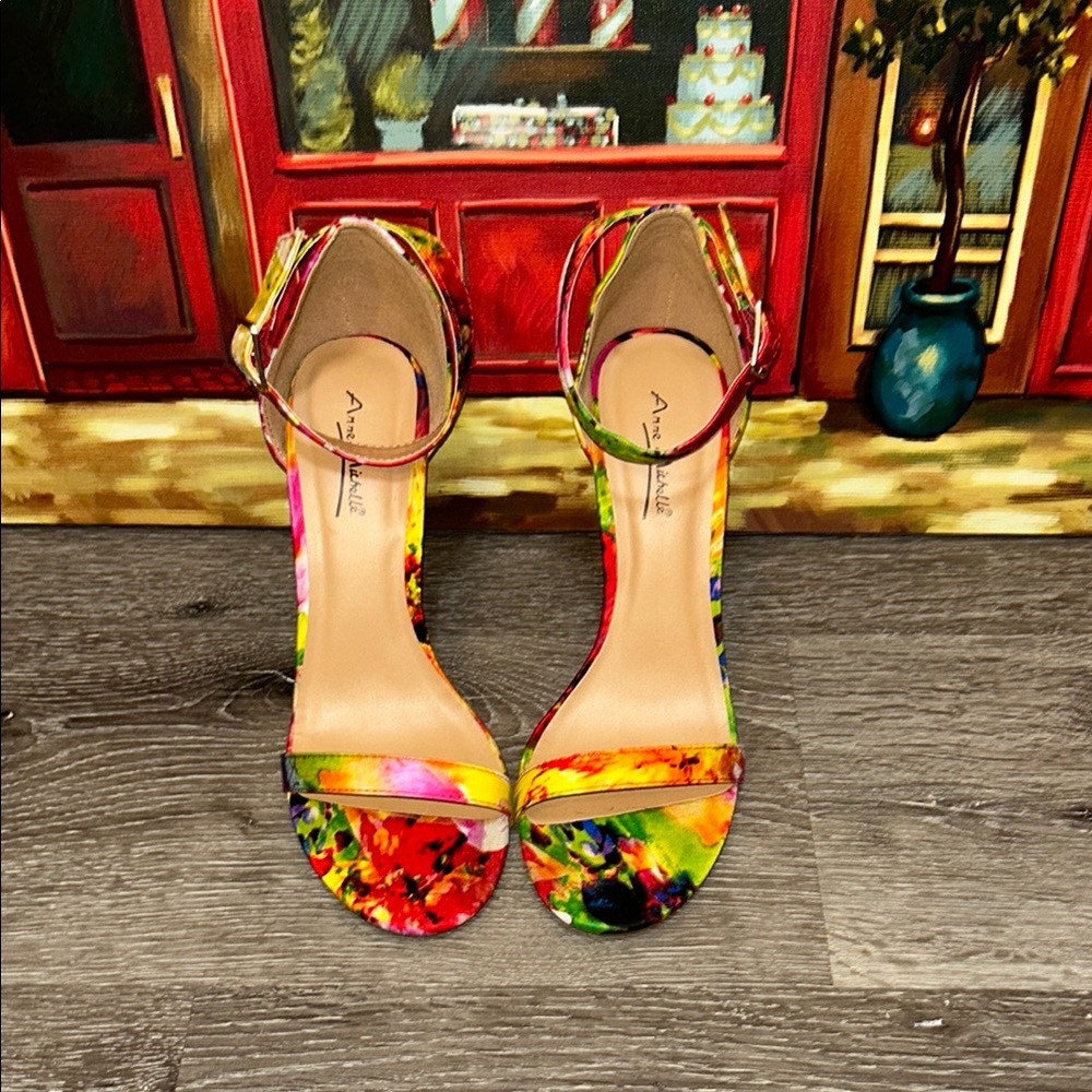 Anne Michelle Red and Yellow Elegant Heels
